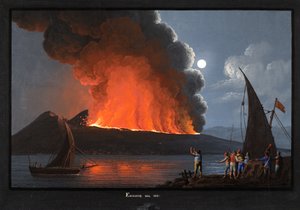 ベスビオ火山、1810年の噴火 作： Italian School