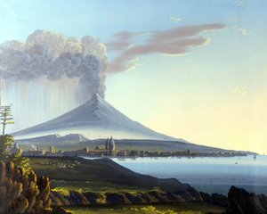 エトナ山噴火の眺め 作： Italian School