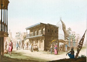 カルカッタの通りの風景（ジュール・フェラリオ著「Le Costume Ancien et Moderne」より、G.ランコンの彫刻、ミラノで出版 作： Italian School