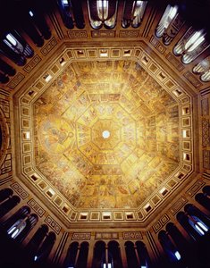 1225年頃に始まったモザイクの天井の景色（モザイク） 作： Italian School