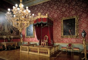 玉座の間または侍従の間の眺め 19世紀の王室の居室、ピッティ宮殿、フィレンツェ イタリア 作： Italian School