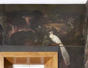 白孔雀とノロジカ、オルフェウスの神話 作： Italian School
