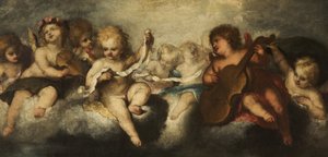 音楽を作る天使 作： Italian School Italian School