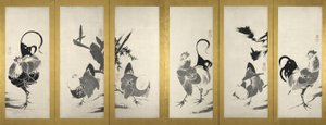 一対の屏風の一方 作： Ito Jakuchu