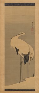 2つのクレーン、1795年。 作： Ito Jakuchu