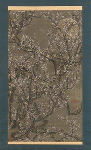 白梅の花と月 作： Ito Jakuchu