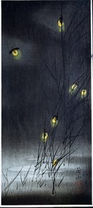 夏の夜の蛍1930-1950（キシログラフィー、日本版画） 作： 伊藤操山