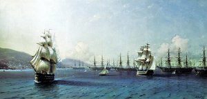 クリミア戦争直前、テオドシア湾の黒海艦隊