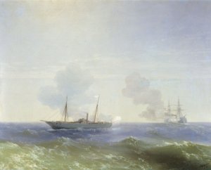 ロシア語：「1877年7月11日、黒海におけるヴェスタ号とトルコ戦艦フェティ＝ビュレンド号の戦い」 1877年7月11日、黒海におけるヴェスタ号とトルコ戦艦フェティ＝ビュレンド号の戦い