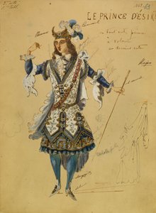 P.チャイコフスキーによるバレエ「眠れる森の美女」の衣装デザイン、1890年