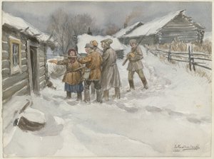 水彩画シリーズの捜索と発作の前に、ロシア革命、1920 作： Ivan Alexeyevich Vladimirov
