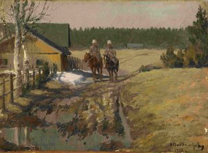 乗馬のコサック、1916 作： Ivan Alexeyevich Vladimirov