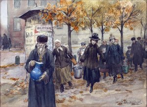 ウラジミロフ、イワン・アレクセイヴィッチ（1869-1947）による水のないペトログラード。 水彩, ガッシュ ・ 紙 作： Ivan Alexeyevich Vladimirov