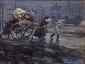 ウラジミロフ、イワン・アレクセイヴィッチ（1869-1947）による裕福な家の遺跡。 水彩, ガッシュ ・ 紙 作： Ivan Alexeyevich Vladimirov