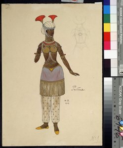 オペラの衣裳 ニコラス (ニコライ) リムスキー・コルサコフ (リムスキー＝コルサコフ) (1844-1908) による黄金の鶏（ビリビン）（1876-19）。 作： Ivan Yakovlevich Bilibin