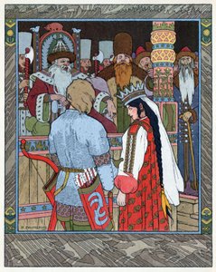 ツァレヴィッチ・イワン、火の鳥と灰色の狼、1899年頃（リトグラフ 作： Ivan Yakovlevich Bilibin