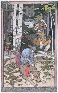 1899年のロシアのおとぎ話の場面 作： Ivan Yakovlevich Bilibin