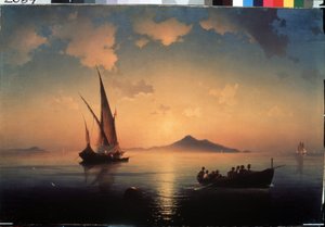 La baie de Naples (ナポリ湾) (イタリア). Peinture de Ivan Konstantinovich Aivazosky (Ivan Konstantinovitch Aivazovski) 作： Ivan Konstantinovich Aivazosky