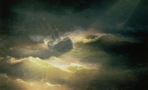 嵐の中の船マリア 作： Ivan Konstantinovich Aivazovsky