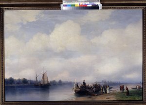 ピョートル大帝 (またはロシアのピョートル 1 世) の到着 作： Ivan Konstantinovich Aivazovsky