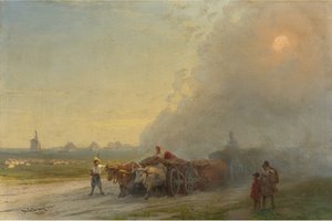 ウクライナの草原の牛車 作： Ivan Konstantinovich Aivazovsky