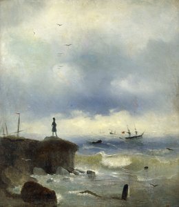 黒海を見つめるプーシキン、1838 作： Ivan Konstantinovich Aivazovsky