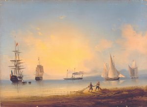 ロシアとフランスのフリゲート艦 作： Ivan Konstantinovich Aivazovsky