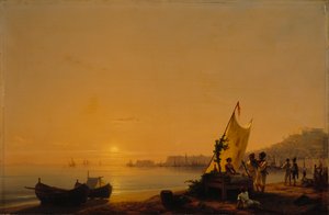 ナポリ湾、1844年。 作： Ivan Konstantinovich Aivazovsky