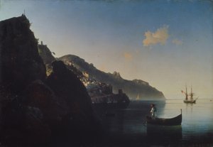 1841年、アマルフィ近くの海岸 作： Ivan Konstantinovich Aivazovsky