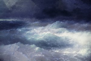 波の中で（波の中で）。 Ivan Konstantinovich Alvazosky (1817-1900) による絵画。 キャンバスに油彩、285 x 429 cm 作： Ivan Konstantinovich Alvazosky