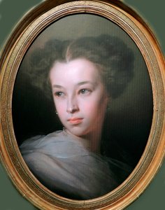 「『詩人アレクサンドル・プーシキンの娘ナタリア・アレクサンドロヴナ・プシュキナ（1836-1913）の肖像』」（ナタリア・アレクサンドロヴナ・プシュキナの肖像、メレンベルク伯爵夫人（1836-1913）、詩人の娘）イワン・マカロフ（1822-1897）の絵画 作： Ivan Kosmich Makarov