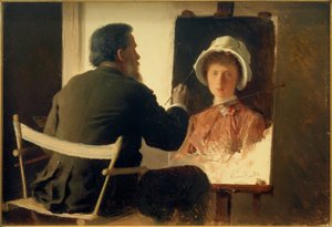 彼の娘を描いたクラムスコイ 作： Ivan Nikolaevich Kramskoy