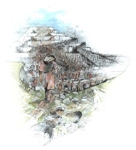 サドベリー・ヒルの建設（水彩・紙） 作： イヴァン・ラッパー