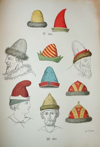 15～16世紀のロシアの被り物、1850～1852年 作： Ivan Mikhaylovich Snegirev