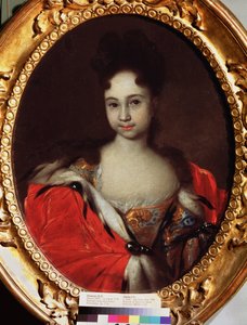 ロシアの大公アンナ・ペトロヴナの肖像 (1708-1728) (ロシアの大公アンナ・ペトロヴナの肖像)。 Ivan Nikitich Nikitin (Nikitine) (1680 年頃 - 1742 年以降) による絵画、キャンバスに油彩、1716 年以前。18 世紀のロシアの芸術。 州トレチャ 作： Ivan Nikitich Nikitin