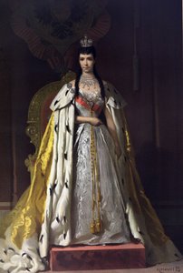 ロシアの皇帝アレクサンドル 3 世 (1845-1894) と皇后マリア フョードロヴナ (デンマークのダグマー) (1847-1928) の戴冠式のアルバム 作： Ivan Nikolaevich Kramskoy