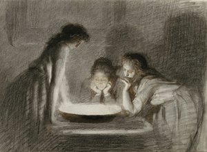クリスマスイブの占い、1870年代 作： Ivan Nikolaevich Kramskoy