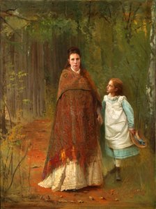 公園で。アーティストの妻と娘の肖像、1875