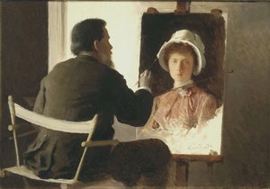 1884年に娘の肖像を描いたクラムスコイ 作： Ivan Nikolaevich Kramskoy