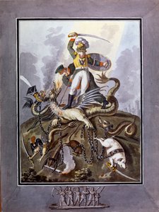 「1812年」: ロシア遠征中のナポレオン1世の敗北の寓意(1812年) - Ivan Philippovich Tupylev (Toupylev) (1758-1821) の作品