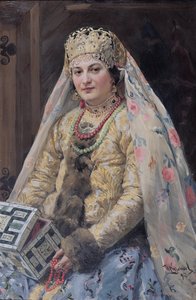 「芸術家の妻の肖像」 イヴァン・クーリコフ作（1875-1941） 1917年 Dim 102.8x67.3 cm 個人蔵 作： Ivan Semyonovich Kulikov
