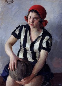 スポーツウーマン。 1928 作： Ivan Semyonovich Kulikov