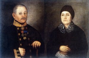 クルピアノフ少佐とその妻の肖像 作： Ivan Vasilievich Tarkhanov