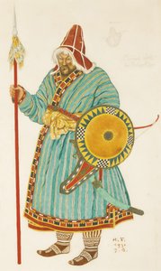 オペラの衣装デザインA.ボロディン作のイゴール王子、1930 作： Ivan Yakovlevich Bilibin