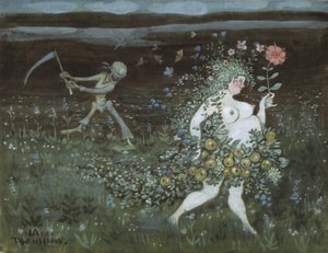 生と死、1905 作： Ivar Axel Henrick Arosenius