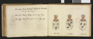 Iver Nielssøn HirtzholmによるInsignia quædam virorum illustrium in Norvegia quodam habitantiumというタイトルで、国立図書館の個人資料から引用されたイラスト。 作： Iver Hirtzholm