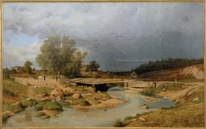 木橋のある風景 作： Ivan Ivanovich Shishkin