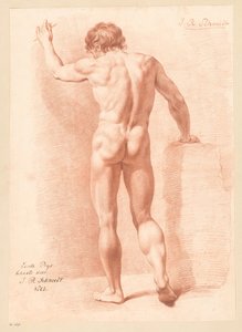 男性立裸体 後ろから見た (一等賞 1805) 作： Izaak Riewert Schmidt