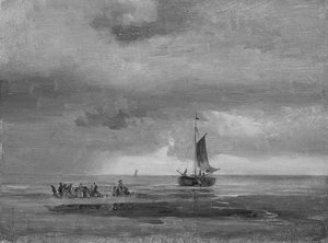 フラット ビーチ バイ サンセット 作： Johan Christian Dahl