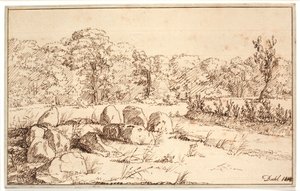 賽の跡のある風景 作： Johan Christian Dahl